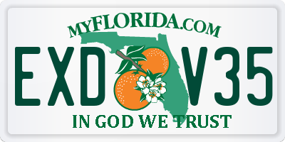 FL license plate EXDV35