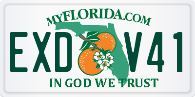 FL license plate EXDV41