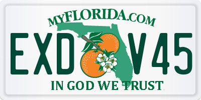 FL license plate EXDV45