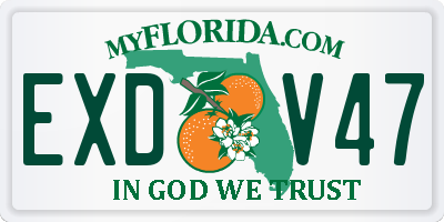 FL license plate EXDV47