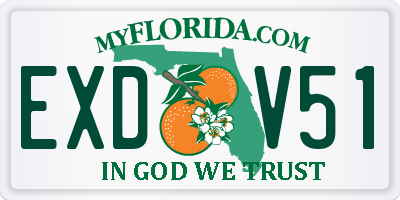 FL license plate EXDV51