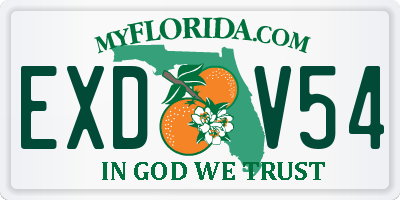 FL license plate EXDV54