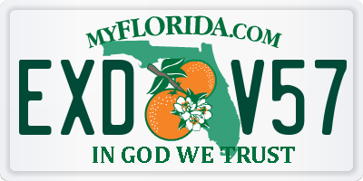 FL license plate EXDV57