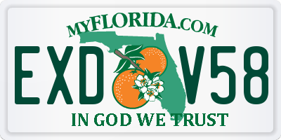FL license plate EXDV58