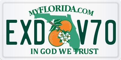 FL license plate EXDV70