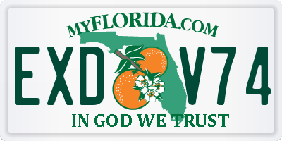 FL license plate EXDV74