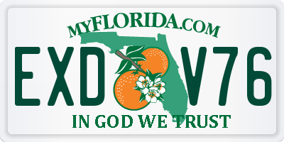 FL license plate EXDV76
