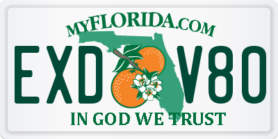 FL license plate EXDV80