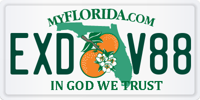 FL license plate EXDV88
