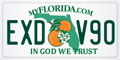 FL license plate EXDV90