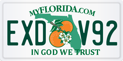 FL license plate EXDV92