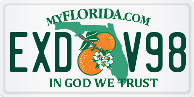 FL license plate EXDV98