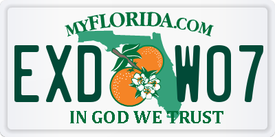 FL license plate EXDW07