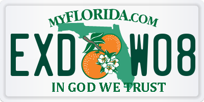 FL license plate EXDW08