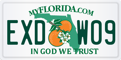 FL license plate EXDW09