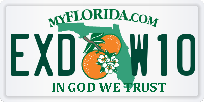 FL license plate EXDW10