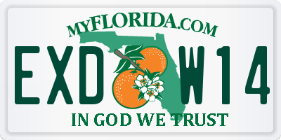 FL license plate EXDW14