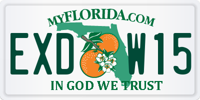 FL license plate EXDW15