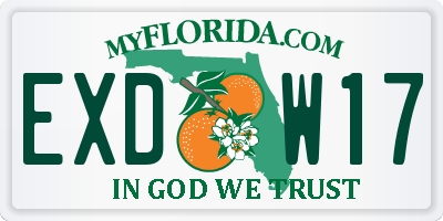 FL license plate EXDW17