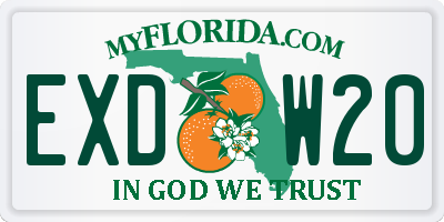 FL license plate EXDW20