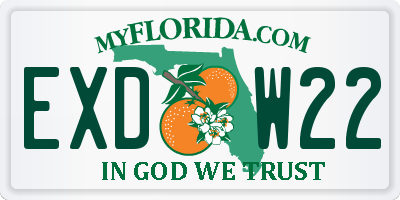 FL license plate EXDW22