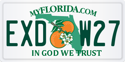 FL license plate EXDW27