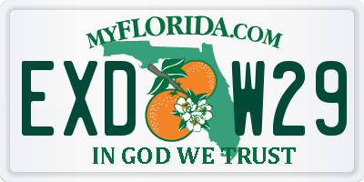 FL license plate EXDW29