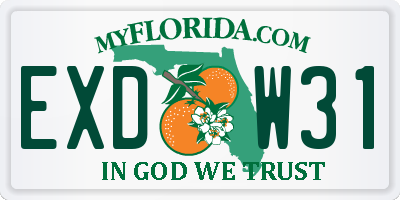FL license plate EXDW31