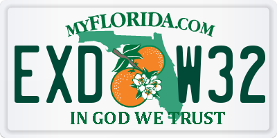 FL license plate EXDW32