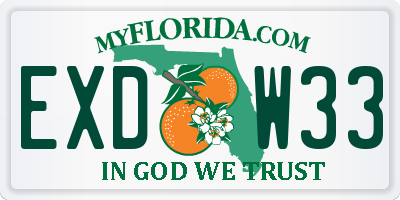 FL license plate EXDW33