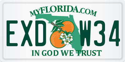 FL license plate EXDW34