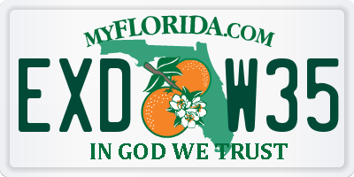 FL license plate EXDW35