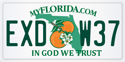 FL license plate EXDW37