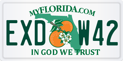 FL license plate EXDW42