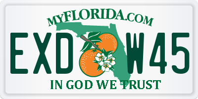 FL license plate EXDW45