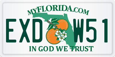 FL license plate EXDW51