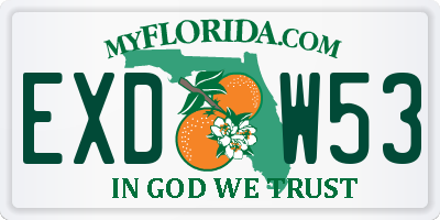 FL license plate EXDW53