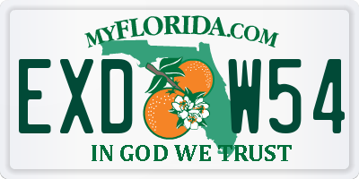 FL license plate EXDW54