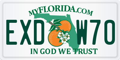 FL license plate EXDW70