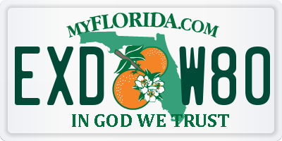 FL license plate EXDW80