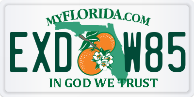 FL license plate EXDW85