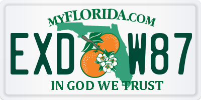 FL license plate EXDW87