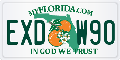 FL license plate EXDW90