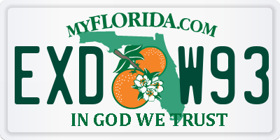 FL license plate EXDW93