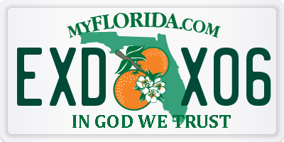 FL license plate EXDX06