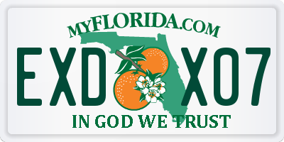 FL license plate EXDX07