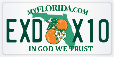 FL license plate EXDX10