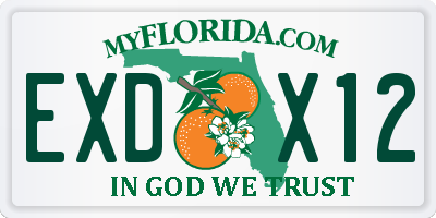FL license plate EXDX12