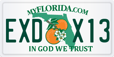 FL license plate EXDX13