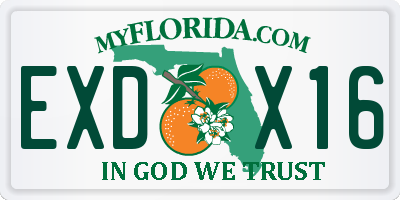 FL license plate EXDX16